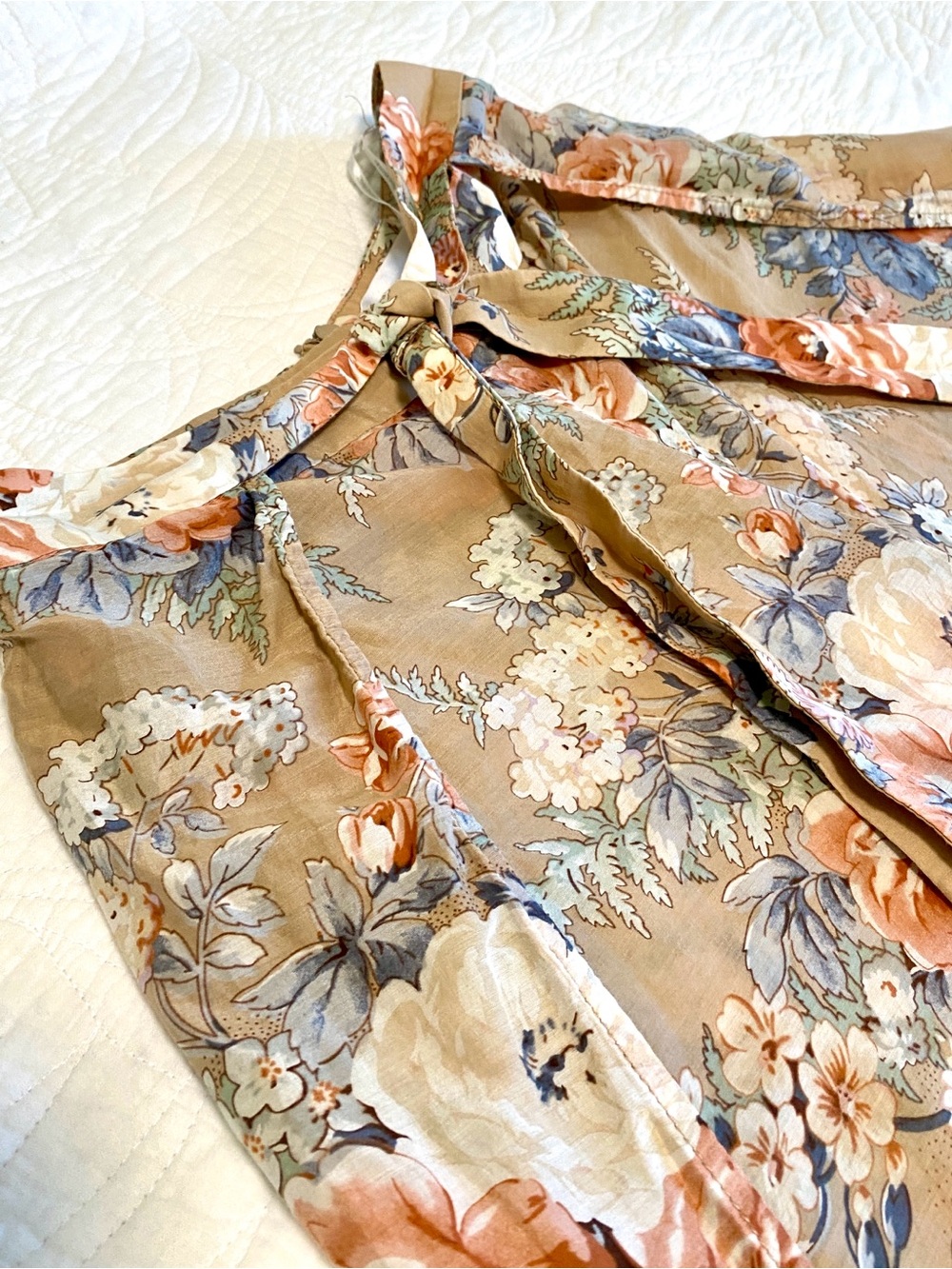 Zimmermann Corsair Floral Cotton Silk Tie Wrap Wide-Leg Pants Size US 6 - Picture 3 of 13